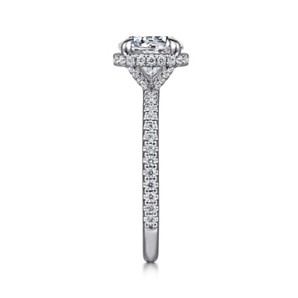 Senne - Platinum Round Hidden Halo Diamond Engagement Ring