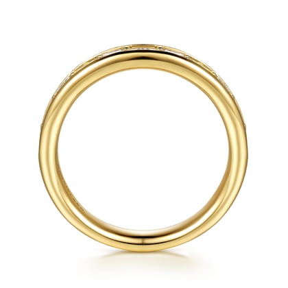 Serenique - 14K Yellow Gold Prong Setting Marquise and Channel Setting Princess Cut Diamond Anniversary Band