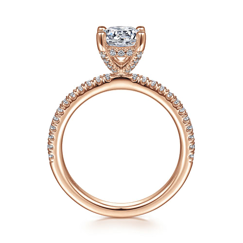 Serenity - 14K Rose Gold Round Diamond Engagement Ring - 0.27 ct - Shot 2