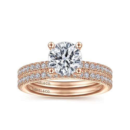 Serenity - 14K Rose Gold Round Diamond Engagement Ring - 0.27 ct - Shot 4