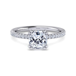 Serenity - 14K White Gold Cushion Cut Diamond Engagement Ring