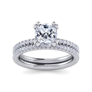 Serenity - 14K White Gold Cushion Cut Diamond Engagement Ring