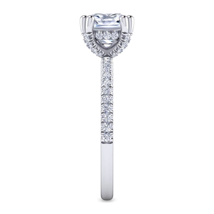 Serenity - 14K White Gold Cushion Cut Diamond Engagement Ring