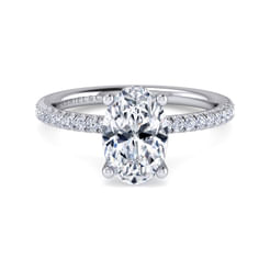 Serenity - 14K White Gold Oval Diamond Engagement Ring