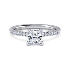 Serenity - 14K White Gold Princess Cut Diamond Engagement Ring