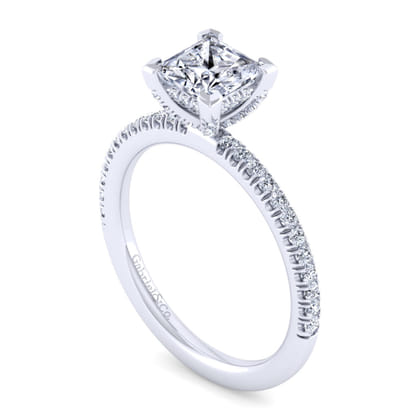 Serenity - 14K White Gold Princess Cut Diamond Engagement Ring