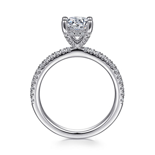 Serenity - 14K White Gold Round Diamond Engagement Ring - 0.27 ct - Shot 2