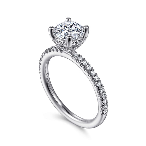Serenity - 14K White Gold Round Diamond Engagement Ring - 0.27 ct - Shot 3