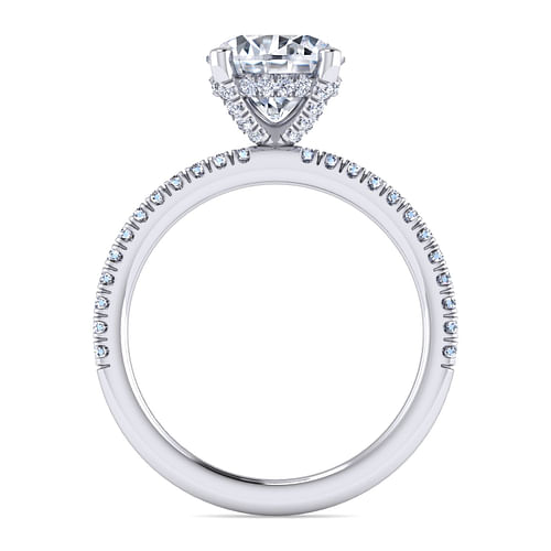 Serenity - 14K White Gold Round Diamond Engagement Ring - 0.26 ct - Shot 2