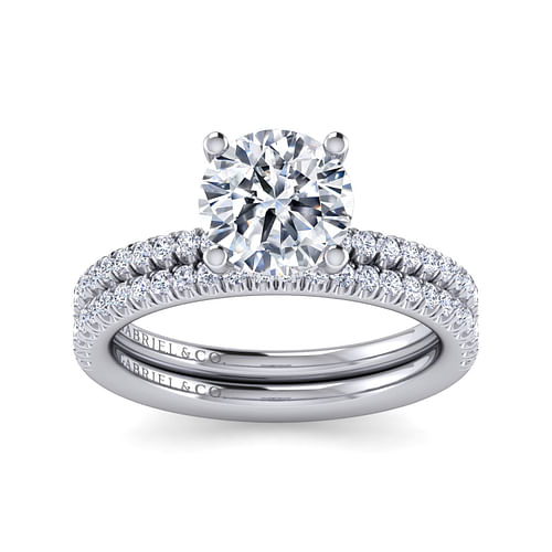 Serenity - 14K White Gold Round Diamond Engagement Ring - 0.26 ct - Shot 4