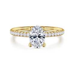 Serenity - 14K Yellow Gold Oval Diamond Engagement Ring