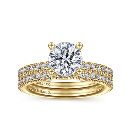 Serenity - 14K Yellow Gold Round Diamond Engagement Ring - 0.27 ct - Shot 4