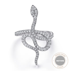 Serpentina - 14K White Gold Diamond Snake Ladies Ring