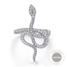 Serpentina - 14K White Gold Diamond Snake Ladies Ring - 0.5 ct