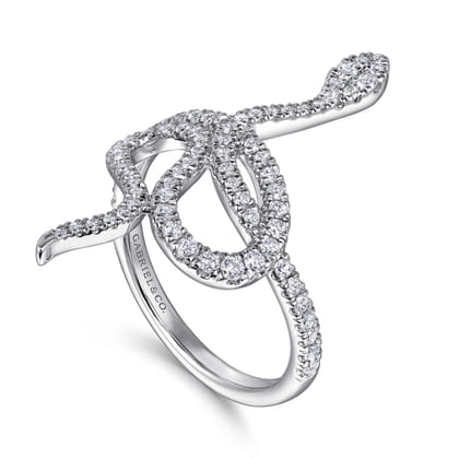 Serpentina - 14K White Gold Diamond Snake Ladies Ring