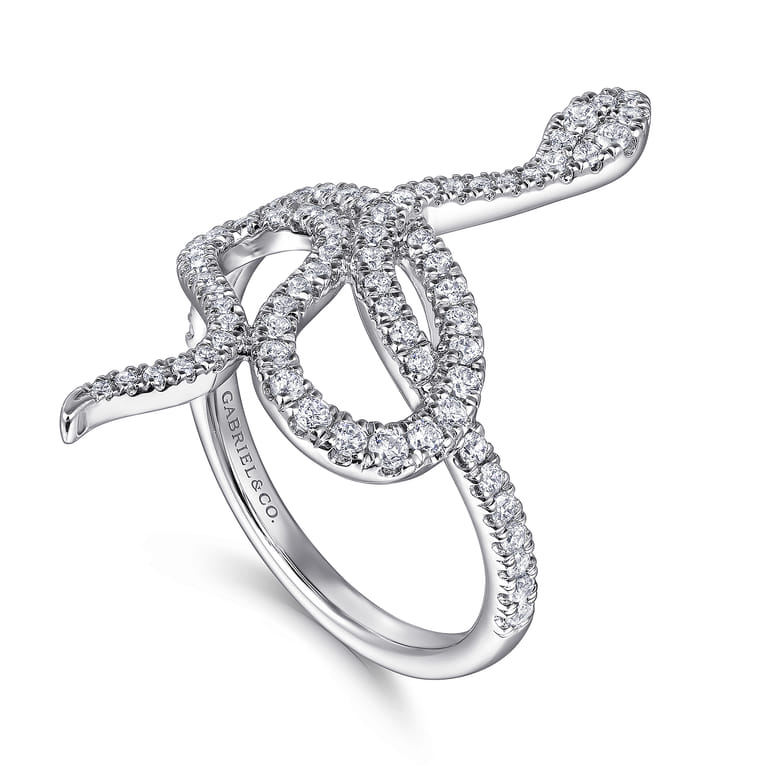 Serpentina - 14K White Gold Diamond Snake Ladies Ring - 0.5 ct - Shot 3