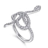 Serpentina - 14K White Gold Diamond Snake Ladies Ring - 0.5 ct