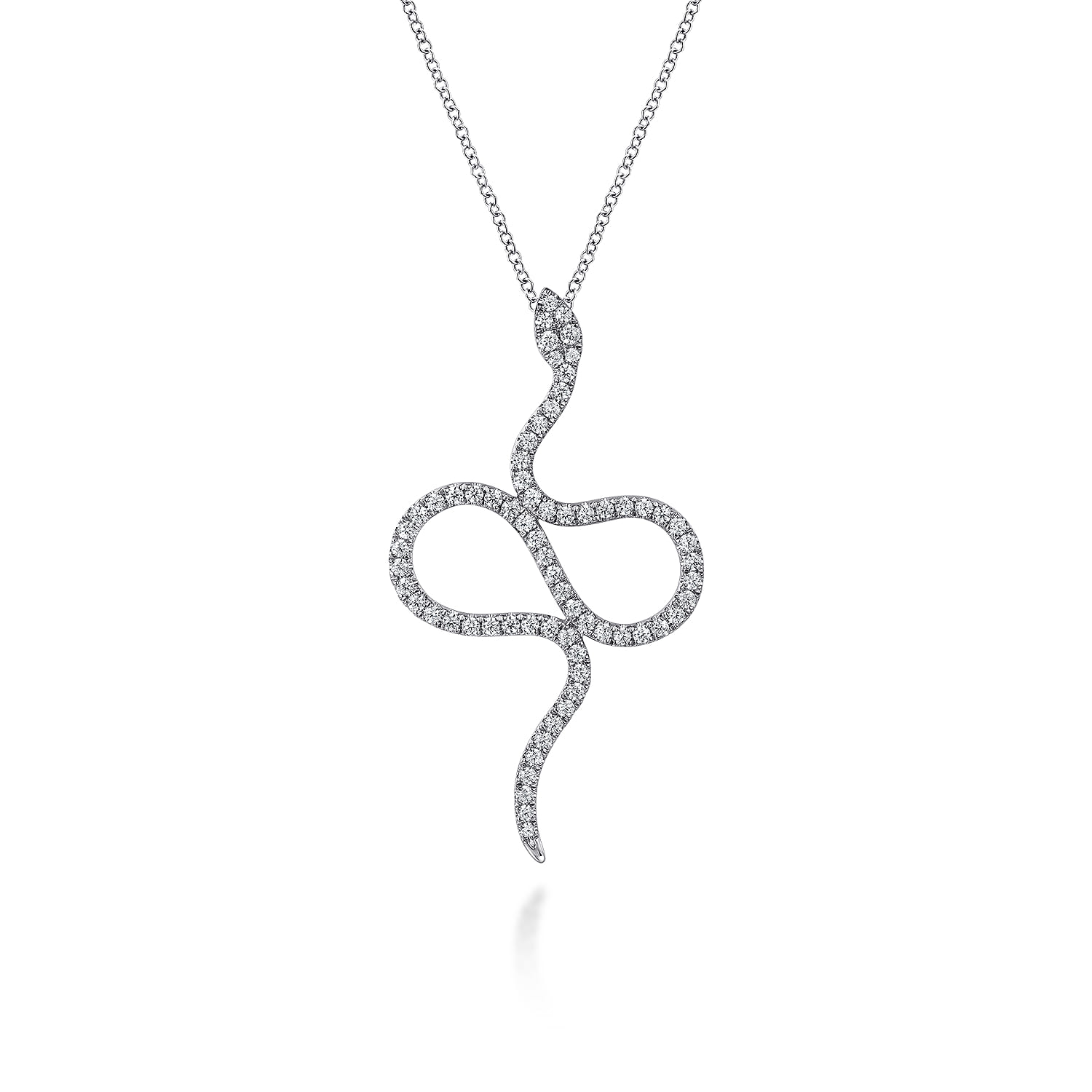14k White Gold Drop Kaslique Necklace. SKU: NK7587W45JJ | Gabriel