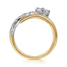 Serpentina - 14K White and Yellow Gold Diamond Bypass Snake Ring - 1 ct