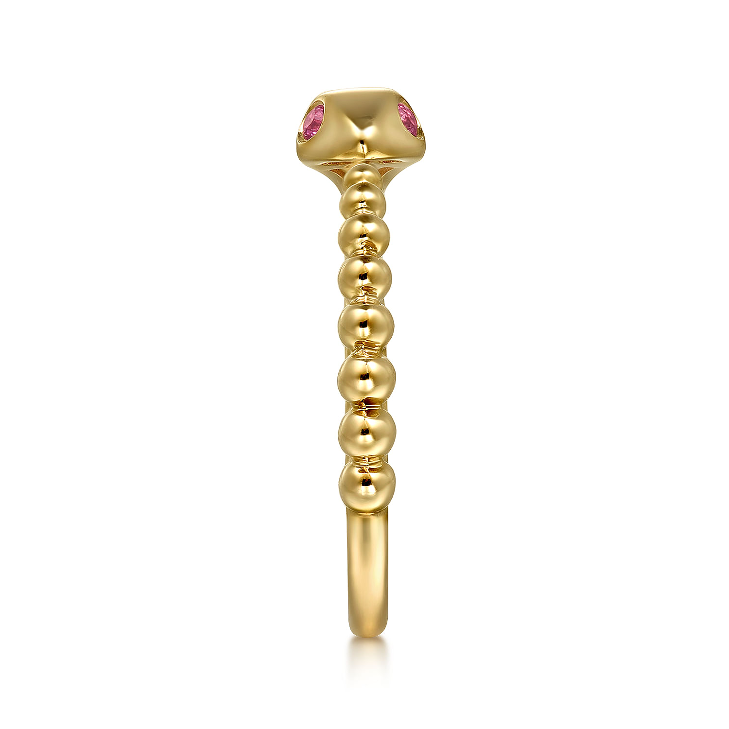 Serpentina - 14K Yellow Gold Bujukan And Ruby Snake Open Ring