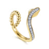 Serpentina - 14K Yellow Gold Bujukan Diamond Open Snake Ring - 0.25 ct
