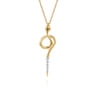Serpentina - 14K Yellow Gold Diamond Snake Drop Necklace - 0.18 ct