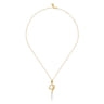 Serpentina - 14K Yellow Gold Diamond Snake Drop Necklace - 0.18 ct