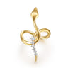 Serpentina - 14K Yellow Gold Diamond Snake Twisted Ring - 0.15 ct