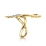 Serpentina - 14K Yellow Gold Diamond Snake Twisted Ring - 0.15 ct