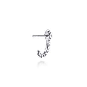 Serpentina - 925 Sterling Silver Snake Bujukan Ruby J Hoop Stud Earrings