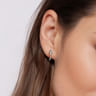 Serpentina - 925 Sterling Silver Snake Bujukan Ruby J Hoop Stud Earrings
