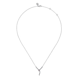 Serpentina - 925 Sterling Silver Snake Bujukan Ruby Y Necklace