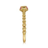 Serpentina - Stackable Open Ring Snake 14K Yellow Gold Ruby