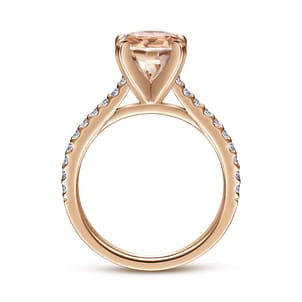 Shanna - 14K Rose Gold Round Morganite and Diamond Engagement Ring