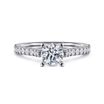 Shanna - 14K White Gold Round Diamond Engagement Ring