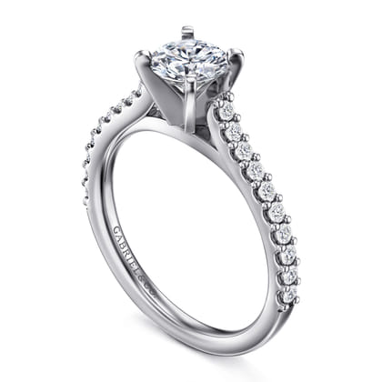 Shanna - 14K White Gold Round Diamond Engagement Ring