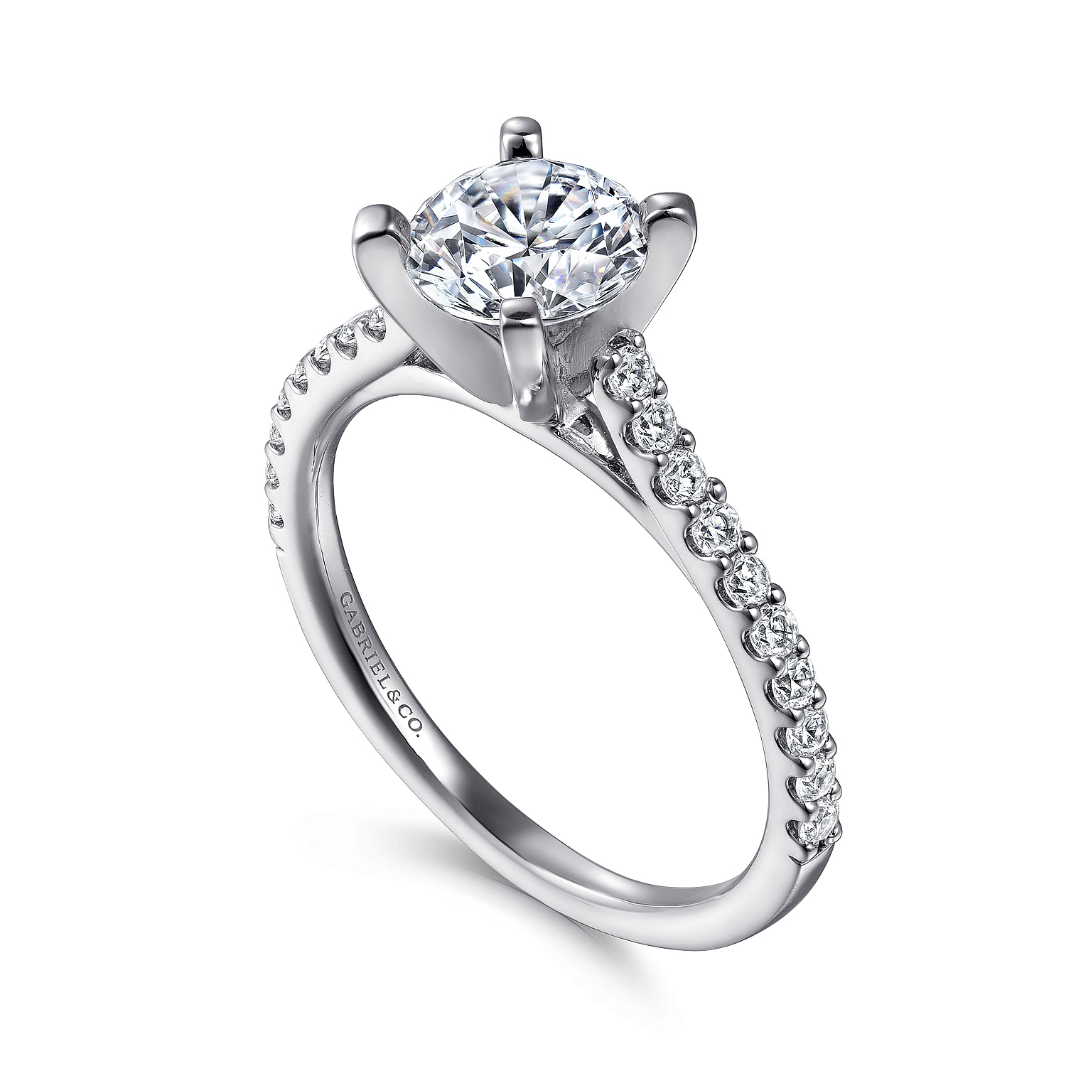 Shanna - 14K White Gold Round Diamond Engagement Ring - 0.28 ct - Shot 3