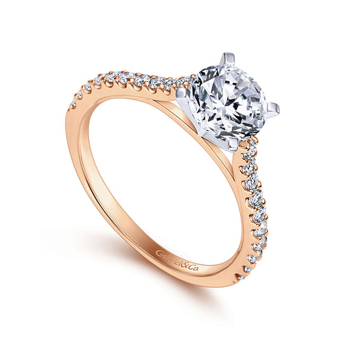 Shanna - 14K White-Rose Gold Round Diamond Engagement Ring - 0.28 ct - Shot 3