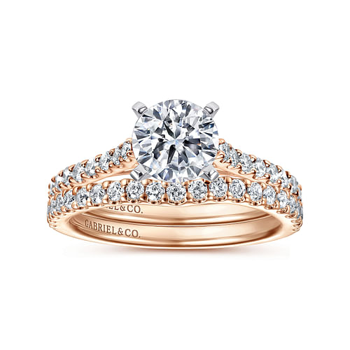 Shanna - 14K White-Rose Gold Round Diamond Engagement Ring - 0.28 ct - Shot 4