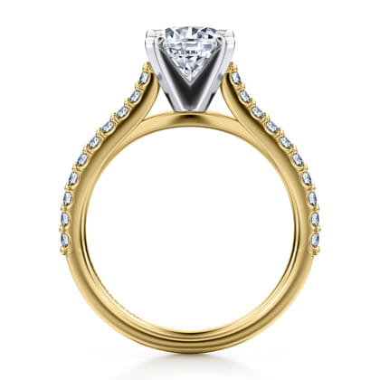 Shanna - 14K White-Yellow Gold Round Diamond Engagement Ring