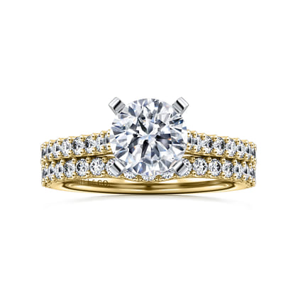 Shanna - 14K White-Yellow Gold Round Diamond Engagement Ring