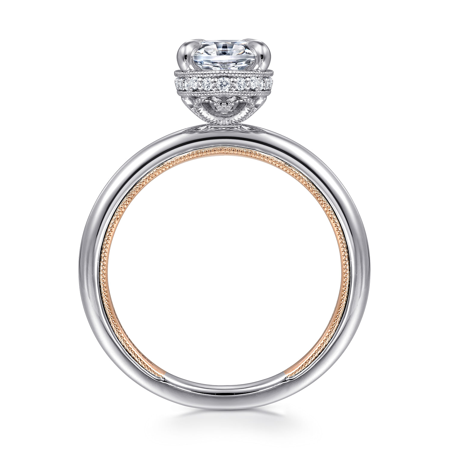 Sharie - 14K White-Rose Gold Oval Halo Diamond Engagement Ring