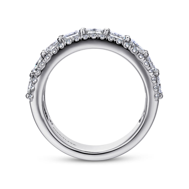 Fancy Wedding Ring in 14k White Gold with  Natural Diamond at Gabriel & Co. - Shot 2