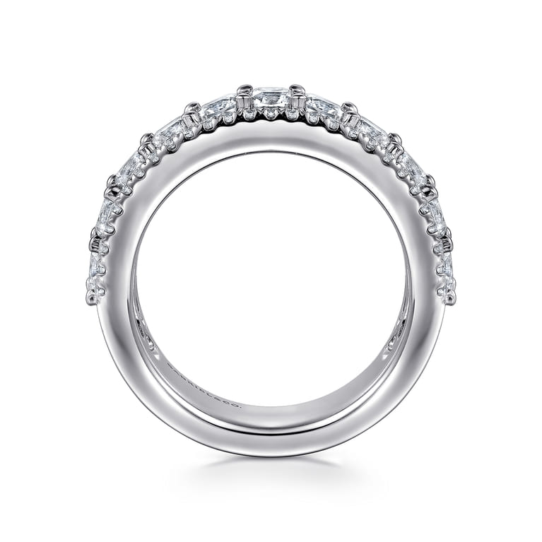 Fancy Wedding Ring in 14k White Gold with  Natural Diamond at Gabriel & Co. - Shot 2