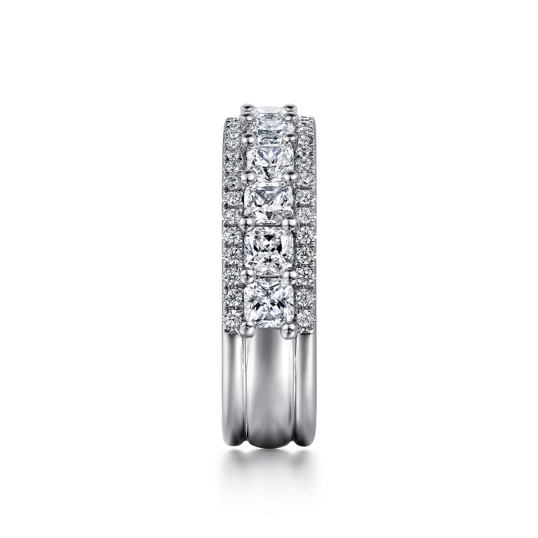 Fancy Wedding Ring in 14k White Gold with  Natural Diamond at Gabriel & Co. - Shot 4