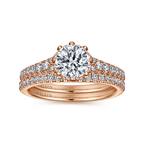 Sherilynn - 14K Rose Gold Round Diamond Engagement Ring - 0.41 ct - Shot 4