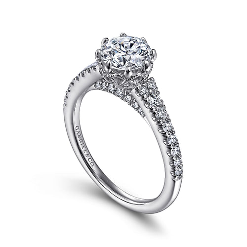 Sherilynn - 14K White Gold Round Diamond Engagement Ring - 0.41 ct - Shot 3