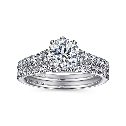 Sherilynn - 14K White Gold Round Diamond Engagement Ring - 0.41 ct - Shot 4