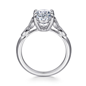 Shira - 14K White Gold Split Shank Oval Diamond Engagement Ring