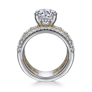 Shirah - 14K White-Yellow Gold Round Diamond Engagement Ring